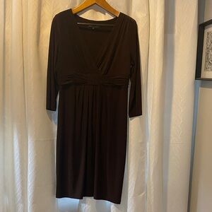 Jones New York Dark Brown Long Sleeve Dress